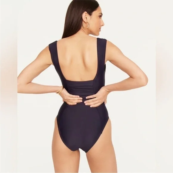 277. J. Crew Ruched Square Neck One Piece Swim - Picture 2 of 3